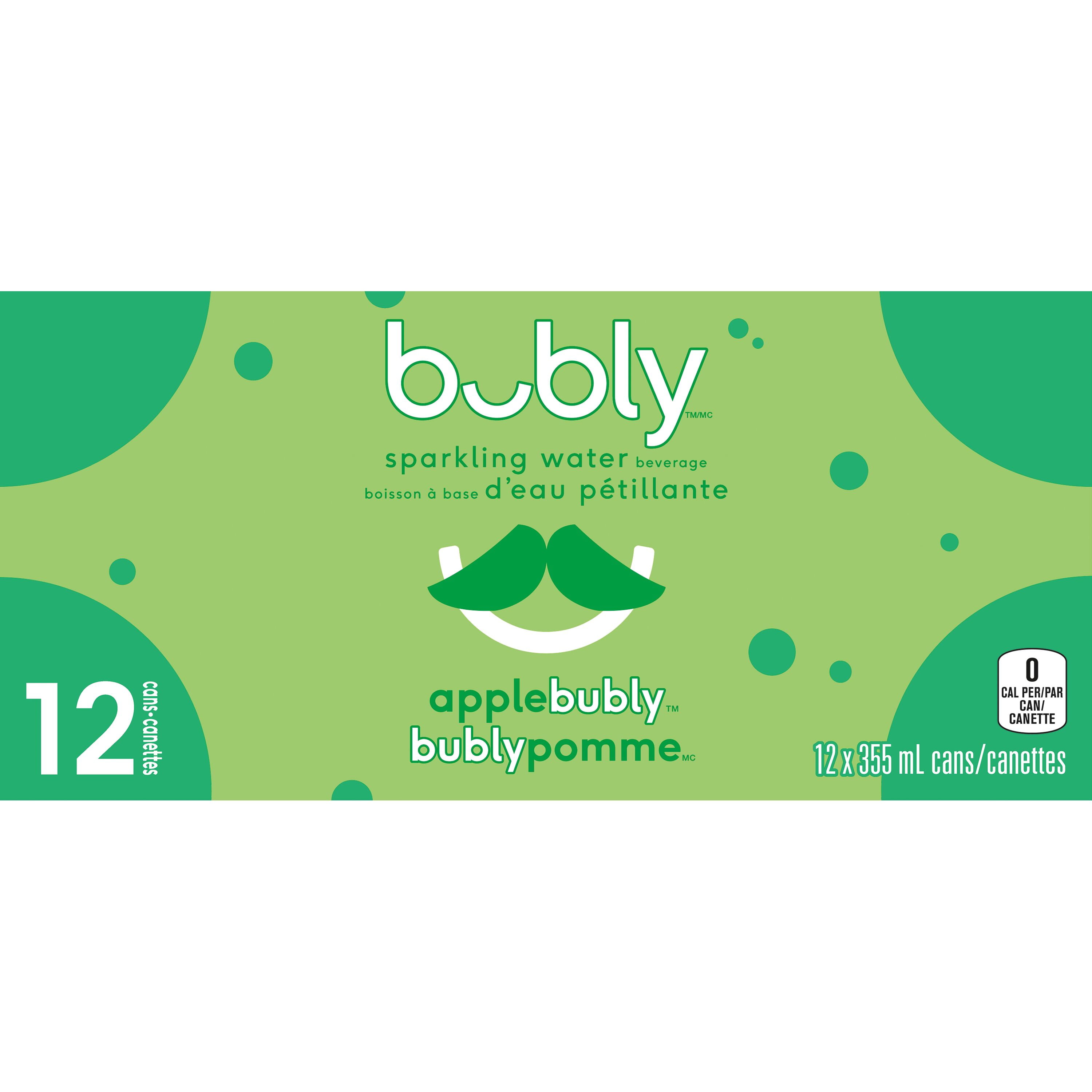 Bubly Apple Sparkling Water 12 x355 ml, Cans, 12x355mL