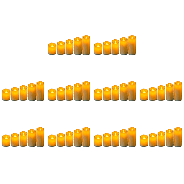 Velas votivas sin llama con pilas, luz tipo vela de LED, para decoración de fiestas, 5 uds.