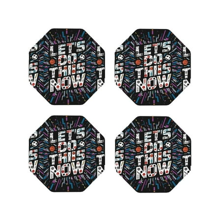 

Leather Coasters with Heat-resistant for Drinks Geometric Sports Energetic Burst -标题2 Octagon