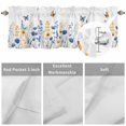 thumbnail image 6 of Rod Pocket Window Valances Blue Yellow Flower Lavender Butterfly Short Kitchen Curtains Summer Daisy Leaves Window Treatment Drapes for Bedroom Bathroom Living Room 54x18In,1 Panel, 6 of 9