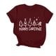 thumbnail image 1 of Navidad Mujeres Tops, Cuello Redondo Manga Corta Impresa Camiseta, Vintage Holiday Humor Tee Top, 1 of 4