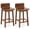 Walnut, variant on Costway 24.5" Counter Height Bar Stools Set of 2 with Footrest Solid Rubber Wood Legs Walnut