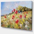 thumbnail image 2 of Coquelicots Peints sur Prairie d'Été - Grande Toile Paysage, 2 of 4