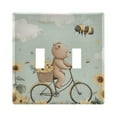 thumbnail image 5 of WOBOGO Cut Bear Riding Bicycle 3-hole Switch Plates PC Flame Retardant Plastic Material Glossy Finish Smooth Touch 6.37x4.48x0.27in, 5 of 8