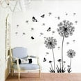 thumbnail image 4 of Farcauo Dandelion Wall Decals Flower Stickers Murals Black Butterflies Wall Decor for Bedroom Office Bathroom Living Room Floral Wall Decals Removable Wall Art Decoration Peel and Stick Wall Decor, 4 of 8