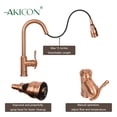 thumbnail image 6 of Copper Pull Out Kitchen Faucet, Single Level Solid Brass Kitchen Sink Faucets with Pull Down Sprayer, 6 of 6