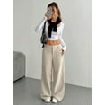 thumbnail image 5 of Deago Corduroy Pants for Women Casual Mid Waist Wide Leg Pants Loose Comfy Trousers with Pockets (Khaki, S), 5 of 9
