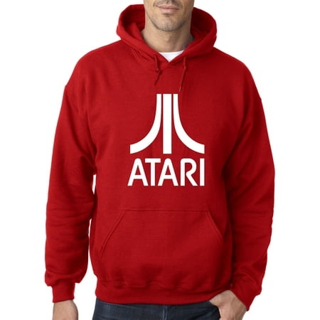 - New Way 901 - Adult Hoodie Atari 2600 Old School Gaming System Logo Sweatshirt Medium Red