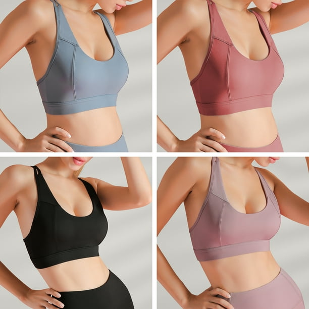 TFixol Sujetador deportivo para mujer inalámbrico ahueca hacia fuera malla Racer Back Crop