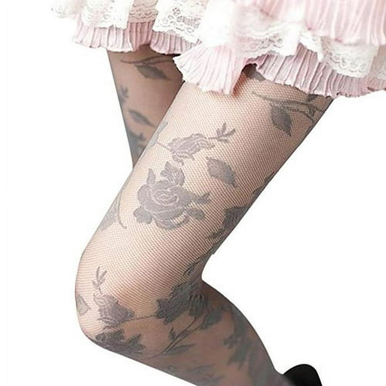 Meidiya 3 Pcs/Set Lace Patterned Tights Floral Stockings Pattern Leggings  Tights Net Pantyhose for Women and Girls Supplies 