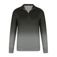 thumbnail image 5 of LODIENY Big and Tall Regular Fit Ombre Shirts for Men Casual 1/4 Zip up Long Sleeve Stand Collar Pullover Sweatshirts Lightweight Trendy Athletic Tops Gray M, 5 of 5