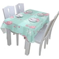 thumbnail image 6 of GZHJMY Cute Pink Flamingo Snowflake Rectangle Tablecloth for Kitchen Dining Room Party Table Cover Home Decor 60"(W) x 90"(L), 6 of 7