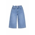 thumbnail image 3 of Forever 21 Five-Pocket Culotte Long Denim Shorts, Color-Medium Denim, Size-28, 3 of 4