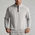 thumbnail image 2 of ZUBKTE Men's Quarter Zip Cotton Pullover Lightweight Mock Neck Sweatshirt Casual Long Sleeve Shirts M-3XL, 2 of 7