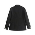 thumbnail image 3 of Dazajoo Womens Tweed Blazers Casual Long Sleeve Double Breasted Open Front Blazer Jackets Suits Jackets for Women 2024,Black,M, 3 of 7