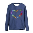 thumbnail image 4 of Wycnly Valentines Day Shirt Spring Tops for Women Loose Long Sleeve Round Neck Casual Pullover Blouses Valentines Trendy Dog Paws Heart Print Tshirts Weekly, 4 of 5