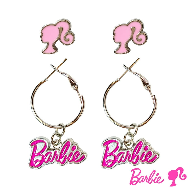 Barbie Hypoallergenic Earrings for Girls Hot Pink Barbie