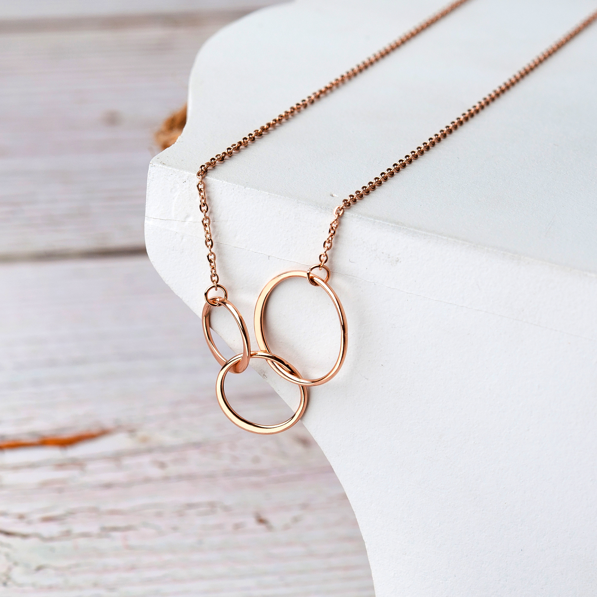 Mother and Daugther Mother's Day Gift, Mother's Day Gift from Daughter, Mother Day Gift Ideas, Necklace and Card Gift for Mom, Gift for Mom [Rose Gold Triple Infinity Ring,Blue-Orange Gradient]