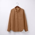 thumbnail image 3 of Patlollav Womens Corduroy Buttoned Cardigan Long Sleeve Lapel Padded Shirt Tops, 3 of 6