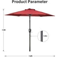 thumbnail image 2 of Simple Deluxe Parasol de Patio Extérieur 7,5 Pieds avec Inclinaison/balayage à Bouton-Poussoir, Protection UV Imperméable pour Jardin Terrasse Arrière-Cour Piscine, Rouge, 2 of 7