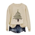 thumbnail image 3 of Christmas Womens Sweatshirts Holiday Merry Pullover Long Sleeves Crewneck Shirts Fashion Christmas Tree Printed Blouses Casual Loose Christmas Sweatshirt, 3 of 8