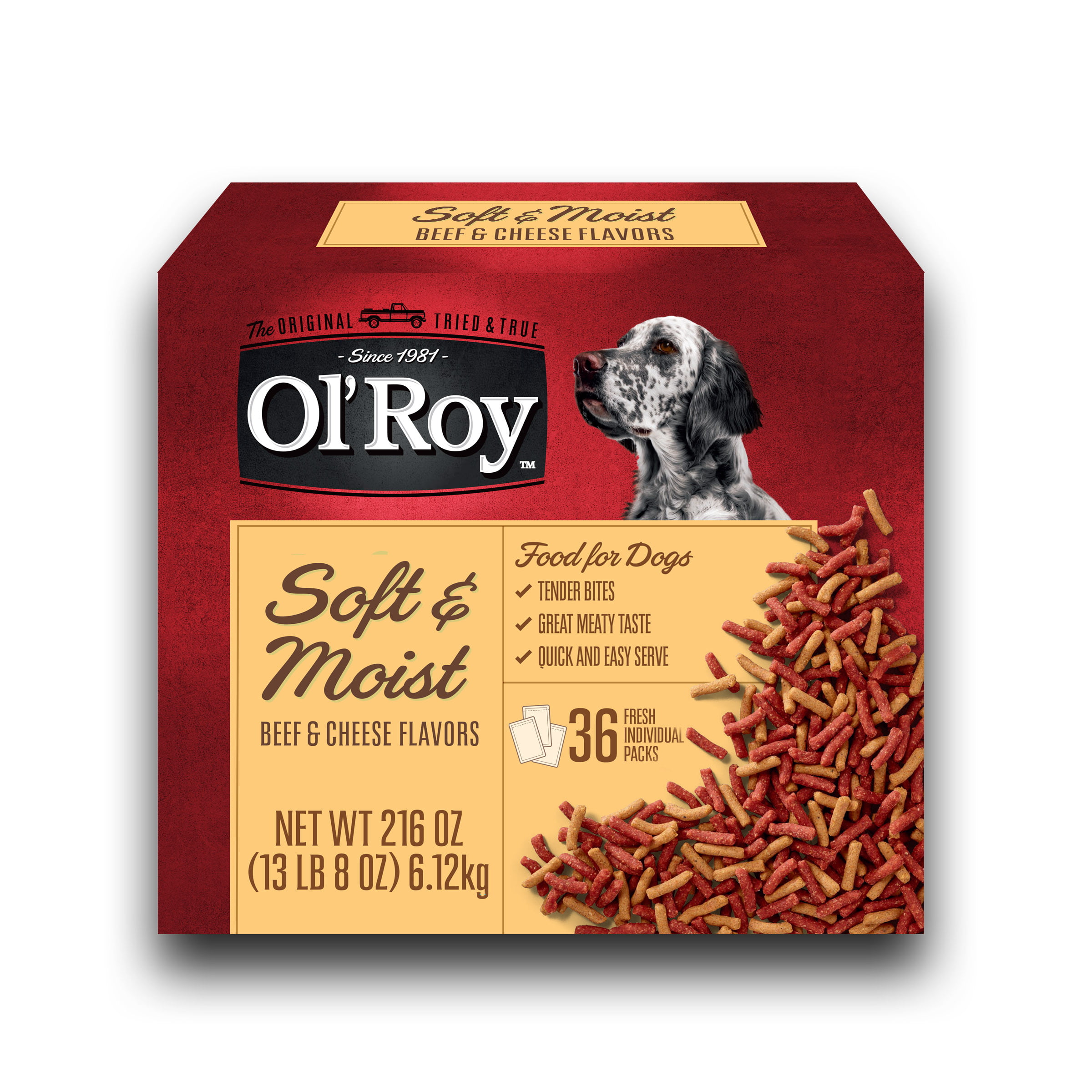Ol' Roy Soft & Moist Beef & Cheese Flavor Dog Food, 216 oz, 36 Pouches