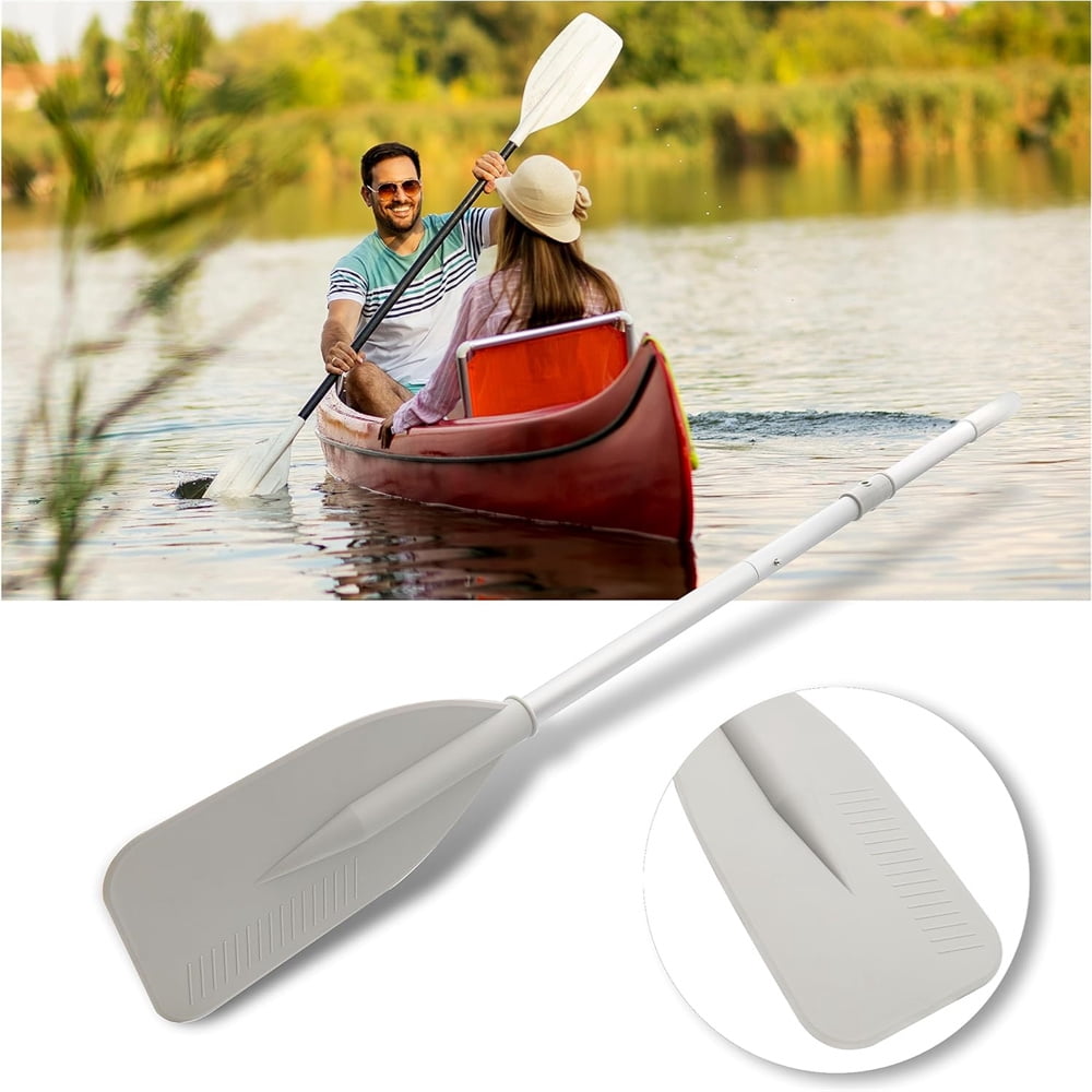 Kayak Paddles, 2pcs Lightweight Kayak Fishing Paddle with Detachable Aluminum Alloy Shaft, Ribbed Blade Canoe Boat Oars with Anti-Slip Grips, Lightweight Paddle Design for All Kayaks, Silver