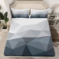 thumbnail image 2 of jejeloiu Gradient White Gray Twin Sheet Sets,Stereoscopic Abstract Geometric Twin Fitted Sheet,Modern Abstract Aesthetic Flat Sheet For Adults,Luxury Bedroom Decor,3pcs, 2 of 7