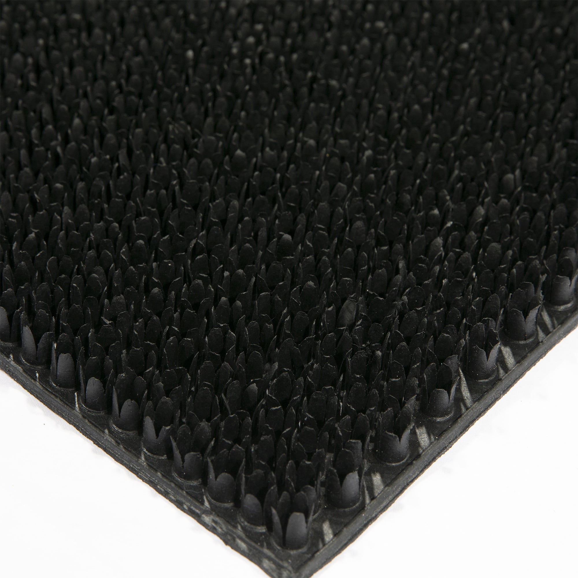 Ottomanson Heavy Duty Non-Slip Rubber Mat 18" x 30" Indoor Outdoor Waterproof Doormat for Entryway Garage Kitchen, Black