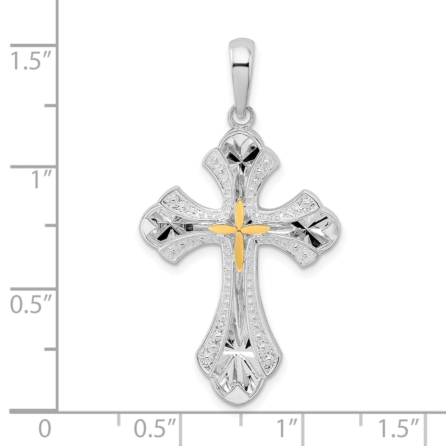 正規品 Million Charms 925 Sterling Silver Religious Charm, Diamond-cut Cross  with - www.hirsch-lossburg.de