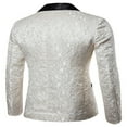 thumbnail image 4 of KEINXS Male Gold Jacquard Bronzing Floral Blazer Suit Men Single Button Jacket Wedding Party Stage Costume White L, 4 of 4