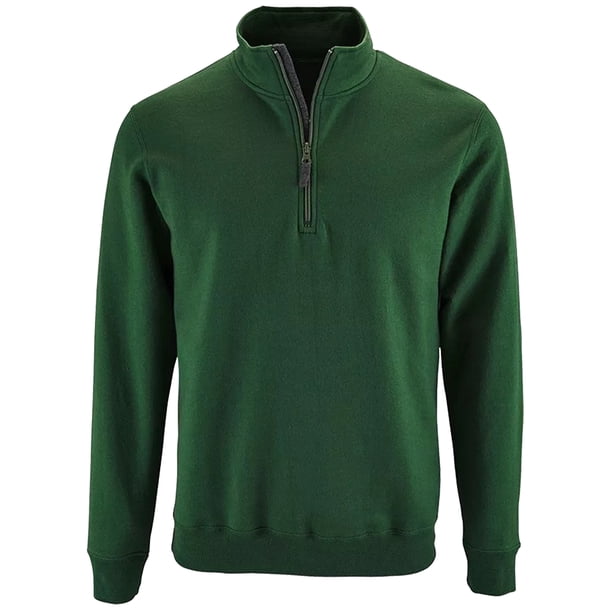 SOLS - Suéter con cremallera en el cuello modelo Stan para hombre (Verde botella)