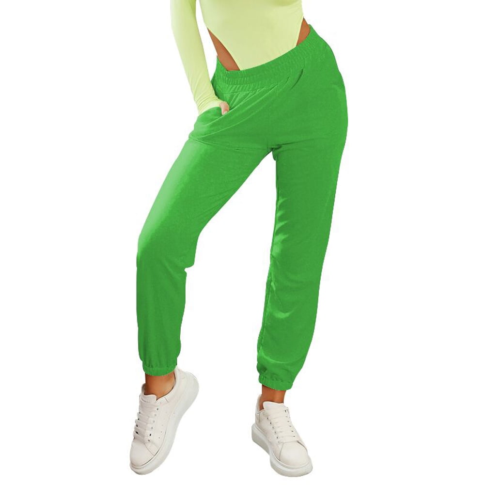 QILINXUAN Women's Orange Sweatpants for Halloween Party Cinch Bottom Ghost Sweat Pants Pumpkin