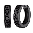 thumbnail image 1 of Pendientes de Aro Huggie Silvora 10mm Negro para Hombres y Mujeres Plata Esterlina, 1 of 8