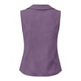 thumbnail image 2 of cocolona Womens Summer Linen Tank Tops Sleeveless Lapel Hollow Out Shirts Dressy Casual Solid Color Blouses, 2 of 3