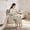 Raw wood legs Teddy fleece | Beige, variant on Rocking Chair Nursery, Glider Rocking Chair with High Back & Side Pocket, Teddy Upholstered Glider Rocker with Padded Seat High Backrest for Living Room/Bedroom/Nursery