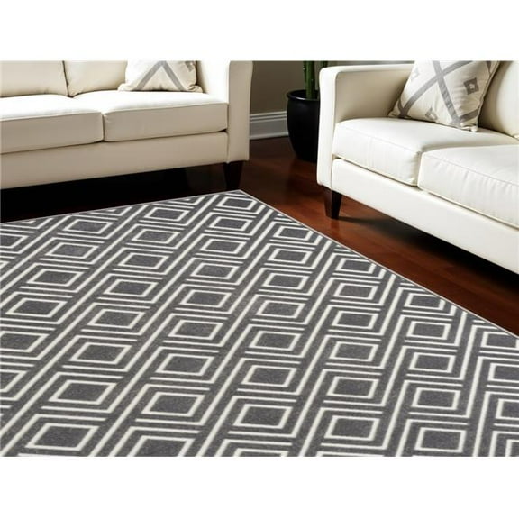 HomeRoots 564105 7 x 9 ft. Geometric Rectangle Area Rug, Gray