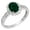Created-Emerald, variant on 10k White Solid Gold Oval Created Ruby and Natural Diamond Halo Birthstone Engagement Ring
