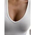 thumbnail image 4 of FASHIONWT Women 3XL Slim Fit Stretch Long Sleeve Sexy Bodysuit T-Shirt, 4 of 4