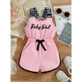 thumbnail image 2 of Bagilaanoe Toddler Baby Girls Summer Romper Sleeveless Letter Print Short Jumpsuit 9 12 18 24 Months 3T 4T One-Piece Clothes, 2 of 9