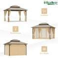thumbnail image 4 of GAZEBETER 10' x 12' Hardtop Gazebo, Double Roof Galvanized Steel Netting & Curtains, 4 of 6