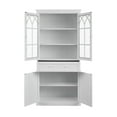 thumbnail image 4 of LaMuseCybèle 35" * 72" Tall Storage Cabinet, Freestanding Kitchen Pantry Cabinet with Glass Doors and Adjustable Shelves, Large Modern Cupboard with Drawers for Home Office, White, 4 of 7