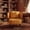 Yellow, variant on Yellow Chenille Barrel Armchair with Curved Armrests, 30.43 in Seat for Small Spaces