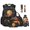 Basketball Graffiti, variant on Forest Bear Print 6 Pack Kids Backpack Set with Lunch Bag, Pencil Case, Water Bottle Pocket, Keychain and Bookmark, 17 Inch Lightweight Student Bookbag for Boys Elementary School