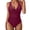 Wine, variant on EliteGoogv One Piece Swimsuit For Women Sexy Cross Back Push Up Bathing Suit Summer Beachwear Navy