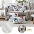 thumbnail image 6 of White Blue Rooster Pillow Covers 2 Pack Country Vintage Pastoral Animals Chicken Farmhouse Pillowcase Waterproof Outdoor Throw Pillow Cover for Patio Garden Square Cushion 20”x20”, 6 of 9