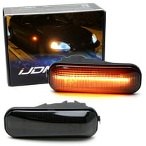 JDM-Spec Black-Out Smoked Lens Amber Full LED Front Fender Side Marker Lights w/Wiring Pigtails For 1996-2001 Honda Civic EK EJ EM (Direct Fit JDM, Require Mods for US Models)