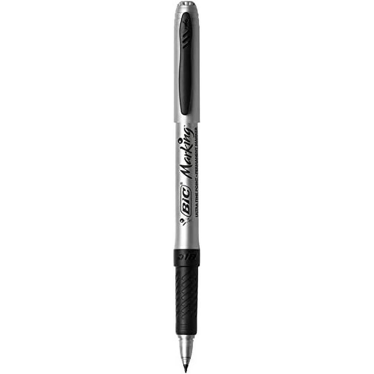 Bic FPIN11BK Intensity Black Permanent Fine Tip Marker Pen - 12/Pack