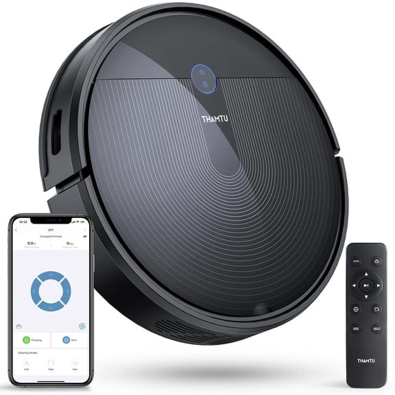 Thamtu Robotic Vacuum Cleaner with Smart Dynamic Navigation, 2500Pa Suction Powerful Robot Vacuums, APP Control for Pet Hair, Hard Floor
