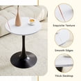 thumbnail image 6 of CQSXDA Compact Round Table, 23.6 Inch Metal Pedestal Dining Table for Small Areas and Cafes With Modern Style, Black White, 6 of 11